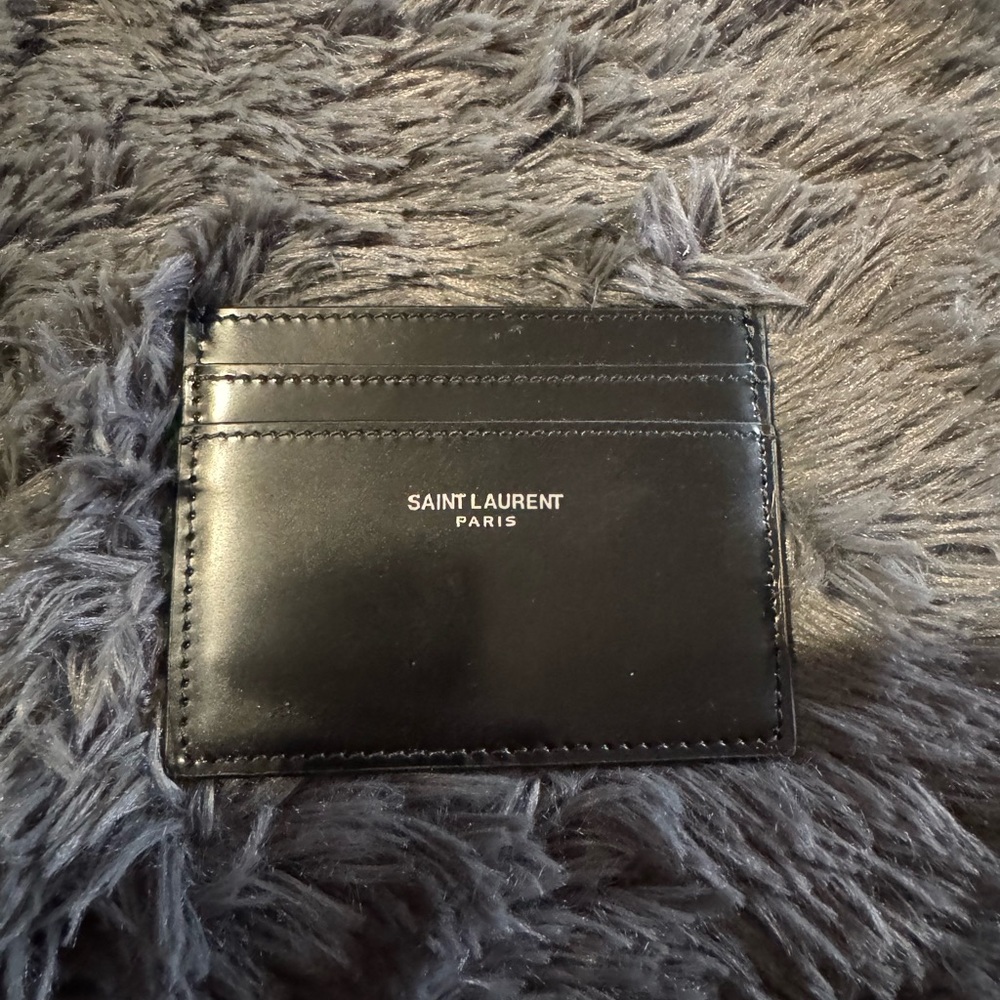 Saint Laurent Black Leather Card Holder